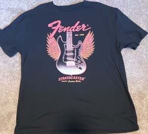 Fender Stratocaster Winged Guitar Graphic T-Shirt, XL